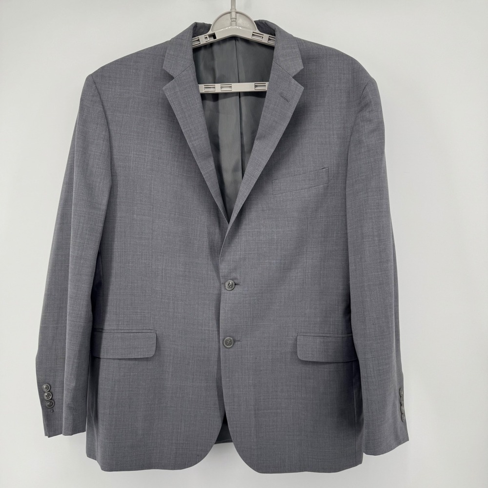 Jos‎ A Bank 1905 Mens 46 Regular Grey Wool Slim Fit Suit Blazer Jacket - Picture 2 of 13